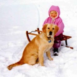 Spielen im Schnee mit Billy